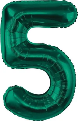 Obrázek produktu pro Nafukovací balónek ČÍSLICE '5' lahvově zelená, fólie 85 cm