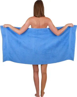 Produktbild von Betz Duschtuch 70 x 140 cm PREMIUM 100% Baumwolle Liegetuch Strandtuch Farbe: hellblau