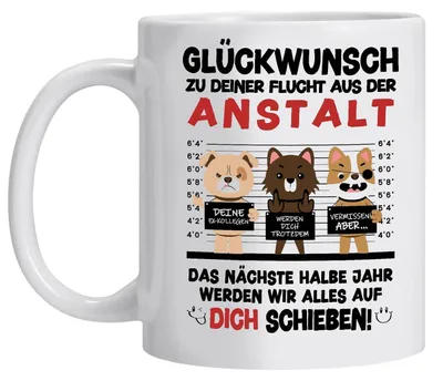 Produktbild von Kaffeetasse Abschied Kollege 350ml Keramik Beidseitiger Druck Lustige Bürotasse zum Jobwechsel