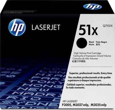 The image shows the packaging of an HP LaserJet toner cartridge.