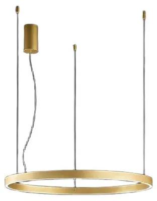 Produktbild von 72-W-LED-Pendelleuchte, gebürsteter Goldmetallrahmen, Silikondiffusor, modernes und dimmbares Design, Schutzart IP20 - Perenz