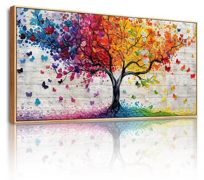 Lebensbaum Canvas Wandbild 50x100cm Wohnzimmer