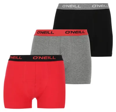 Produktbild von Herren einfarbige Boxershorts aus Baumwolle - Bitter Sweet / Mittelgrau Mel - M - 3 Paar