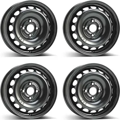 Immagine prodotto di 4 cerchi in acciaio per auto, misura 4.5Jx14 pollici, offset 35, bulloni 4x100, compatibili con Citroen C1, set di 4