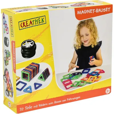Productafbeelding van CR Magnet-bouwset met wielen, 32 onderdelen