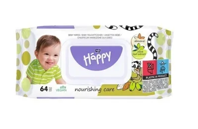 Immagine prodotto di Salviette idratanti per bambini con olio di mandorle e d'oliva, 64 pezzi