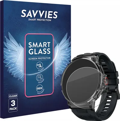 Produktbild von 3x Savvies Schutzglas Folie für Stahlgear Zeus 1.85" 9H Panzer Schutzfolie Glas Displayschutz klar transparent