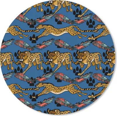 Produktbild von MuchoWow® Mauspad Mousepad Muster - Gepard - Federn 20x20 cm - Mousepads - Maus Mat - Pad - Mausunterlage - Schreibtischmatte
