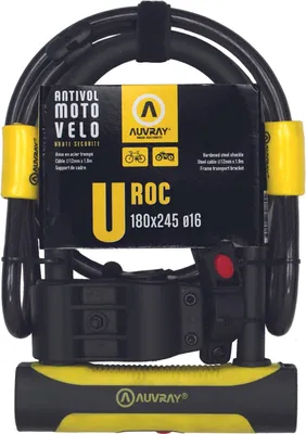 Immagine prodotto di AUVRAY U-LOCK U-ROC con cavo di 100 cm - 180 x 245 mm, diametro del perno 14 mm, diametro del cavo 12 mm