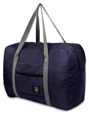 Produktbild von Faltbare Reisetasche, wasserdicht, vielseitig einsetzbar, tragbar für Reisen und Camping (Dunkelblau)