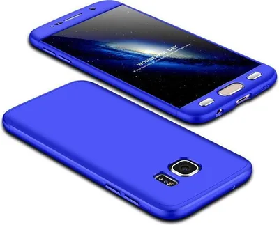 Produktbild von Hülle für Samsung Galaxy S7 360 Grad Schutz mit Displayglas Schutzglas Bumper Cover Galaxy S7 Farbe: Blau