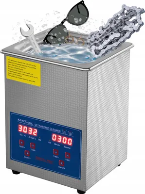 Zdjęcie produktu dla Myjka Ultradźwiękowa 100W 2L Ze Stali Nierdzewnej Z Cyfrowym Wyświetlaczem