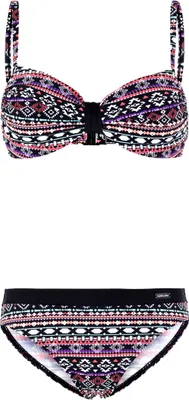 Produktbild von LASCANA Bügel-Bikini schwarz-bunt Größe 38 Cup D