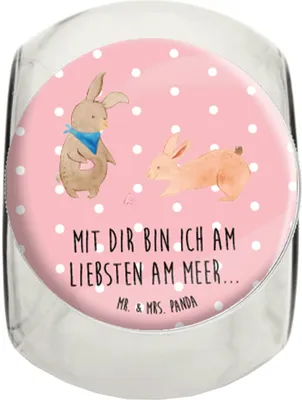 Produktbild von Mr. & Mrs. Panda keksglas Hasen Muschel L 870ml - Rot Pastell - Geschenk, Freundinnen, aufbewahrungsglas, BFF, Bonboniere, Strand, Kaffeedose, Bruder, Muscheln, Meer