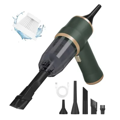 Produktbild von 2-in-1 Akku-Handstaubsauger, kabellos, mit Blasfunktion, 7,2 V, kompakt, für Auto, Haushalt & Tierhaare – Grün