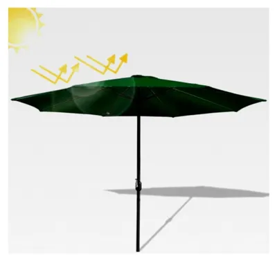 Produktbild von Sonnenschirm Grün Ø 350 cm mit Kurbel | Ampelschirm Gartenschirm UV-Schutz 50+ Aluminium | Kurbelschirm wasserdicht