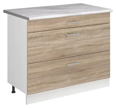 Imagen del producto de Mueble bajo de cocina Vicco R-Line Sonoma/Blanco 100 cm encimera Mármol, Model 71538
