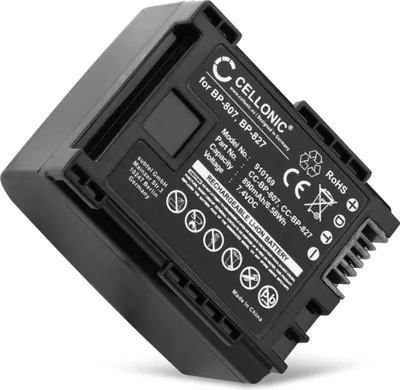 Produktbild von CELLONIC 1x Akku für Kamera Kompatibel mit Canon LEGRIA FS22, FS22, LEGRIA HF G25, BP-819 - (890mAh, 7.4V)