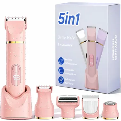 Produktbild von Rasierer Damen 5-In-1 Elektrisch Intimrasierer für Frauen Rosa