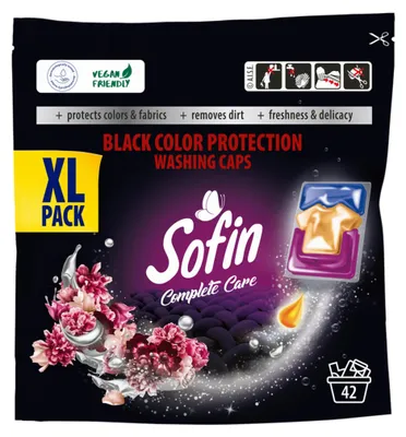Zdjęcie produktu dla SOFIN Kapsułki do prania tkanin czarnych i ciemnych 42szt.