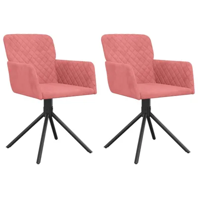 Immagine prodotto di Sedie da Pranzo Girevoli 2 pz Rosa in Velluto