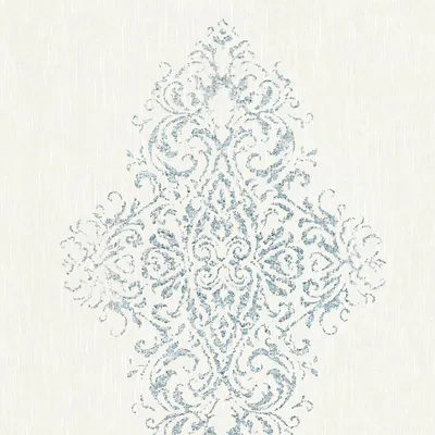 Produktbild von Profhome 319451-GU Barock Vliestapete Ornament matt weiß silber blau 5,33 m2