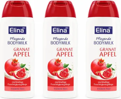 Produktbild von 3 x 200 ml Elina Granatapfel Body Milk Körperlotion Bodylotion