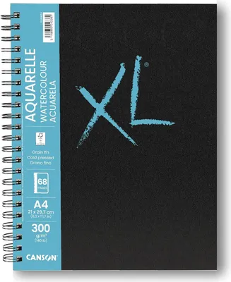 Produktbild von Canson XL Book, Schwarz, Blau, A4 (210 x 297 mm), 300 g/m², 68 Blätter