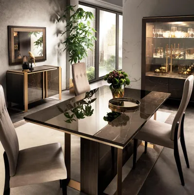 Productafbeelding van Design eettafel, houten tafel, geschikt voor eetkamer en woonkamer, klassiek design, 160x90 cm