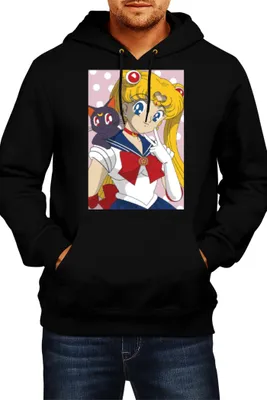 Produktbild von Herren Kapuzenpullover Japan Anime Manga Comics Sailor Anime Manga Moon 02, Man L / Schwarz