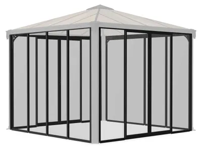 Produktbild von Palram - Canopia Seitenteile Set Ledro für Pavillon Palermo 3600 Grau 360x360x295 cm