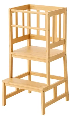 Lernturm aus Bambus 46x46x90 cm mit Sicherheitsstange