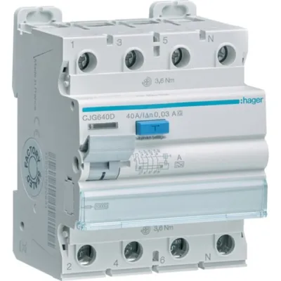 Image de Hager FI-SCH. 4P 10KA 40A 30MA A/G (CJG640D)