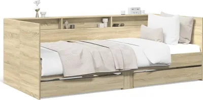Produktbild von Design Tagesbett mit Schubladen Sonoma-Eiche 90x200 cm Holzwerkstoff, Klassische Betten 2024 Neu