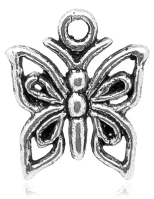 50 Charm Anhänger Schmetterling 15x12mm altsilber Charmanhänger Geschenkanhänger