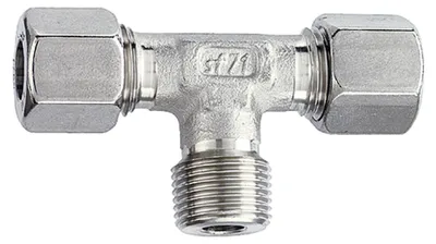Produktbild von Riegler T-Einschraubverschraubung, R 1/4 a., Rohr-Außen-Ø 10, ES 1.4571