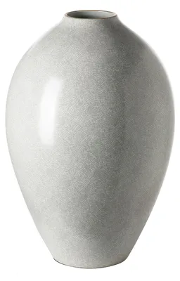 Produktbild von AGNETA Bodenvase - H.40cm x D.27cm - Porzellan - hellgrau/weiß
