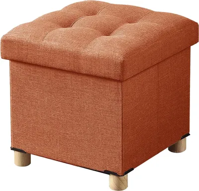 Produktbild von Houten Fußbank mit Lagerfach und Deckel, 38 x 38 x 38 cm, orange