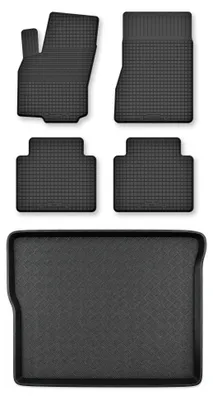 Produktbild von Gummimatten + Kofferraumwanne für Renault Scenic III 2013-2016 – Schwarz, Semi-Universal, angepasst – Wielganizator Semi-Universal