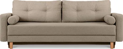 Produktbild von KONSIMO Schlafsofa 3-Personen zeitloses Design mit weiche Sitzfläche und hohe Rückenlehne "ERISO", braun, Bouclé-Stoff, Scandinavian, 220x80x100cm