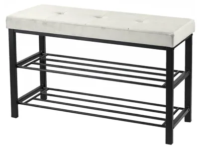 Zdjęcie produktu dla Ławka tapicerowana szafka na buty siedzisko loft 79CM beż/ecru