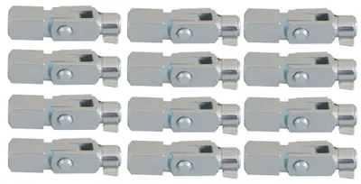 Produktbild von 12 Stück - Gabelkopf 6x12 M6 verzinkt mit Sicherungsbolzen / ES-Bolzen und Gegenstück