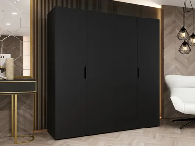 Produktbild von MIRJAN24 Kleiderschrank Malaga 200, Kleiderschrank, Garderobe (Farbe: Schwarz, Größe: 200 cm)