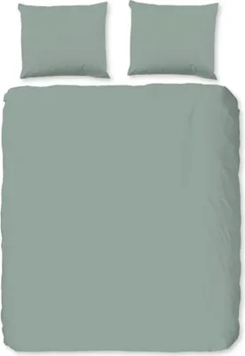 Obrázek produktu pro Dobré ráno Bettbezug "uni dessin" - Grün - (240x200/220 cm) - Baumwolle 100% Flanell