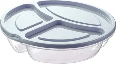 Produktbild von Lunchbox Brotdose Lunch Mittag Box Menübox Tellerbox Rund Picknick 3 Fächer