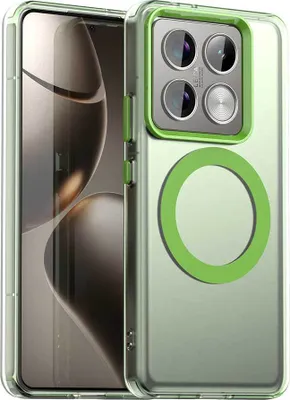 Obrázek produktu pro Pouzdro pro Xiaomi 14T Pro, kompatibilní s MagSafe, tenké poloprůhledné matné nárazuvzdorné pouzdro na telefon Zelený
