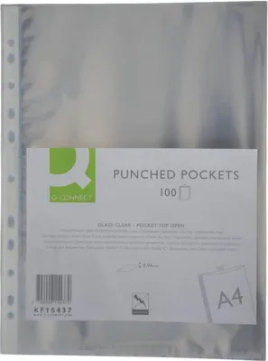 Produktbild von Q-Connect Prospekthülle - A4, 60 mym, glasklar, 100 Stück