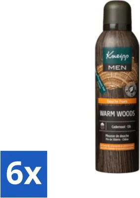Productafbeelding van Kneipp - Doucheschuim - Mannen - Warme Houtgeur - Warme houtaroma - 200 ml - Voordeelverpakking - 6 stuks