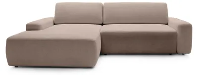 Produktbild von Ecksofa mit Schlaffunktion und Bettkasten Bamby links Karamellbeige