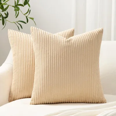 Productafbeelding van Kussensloop set, 2 stuks, 40x40 cm, kordsuède, khaki